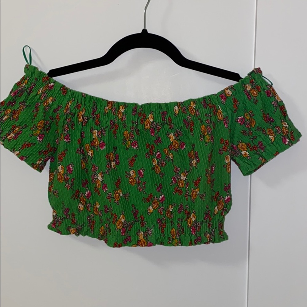 Topshop cropped, off the shoulder top